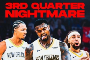 听过湖三崩！但鹈鹕这赛季第三节崩更惨 多项数据远低于赛季表现