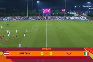 半场-两队半场合计仅1射正 奥地利U17暂0-0意大利U17
