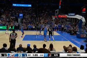 克林根2犯 里斯状态糟糕！雷霆第一节就把杨瀚森“打出来了”！